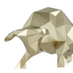 Geometric Bull Sculpture // Champagne Gold