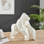 Geometric Ape Sculpture // Matte White