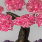 Small Genuine Rose Quartz Clustered Gemstone Tree on Amethyst Matrix  // The Love Tree
