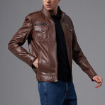 Lucian Leather Jacket // Brown (S)