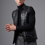 Wilson Leather Vest // Black (M)