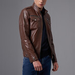 Lucian Leather Jacket // Brown (S)