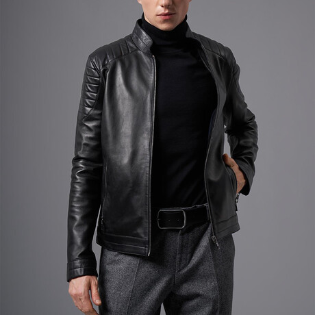 Finnegan Leather Jacket // Black (S)