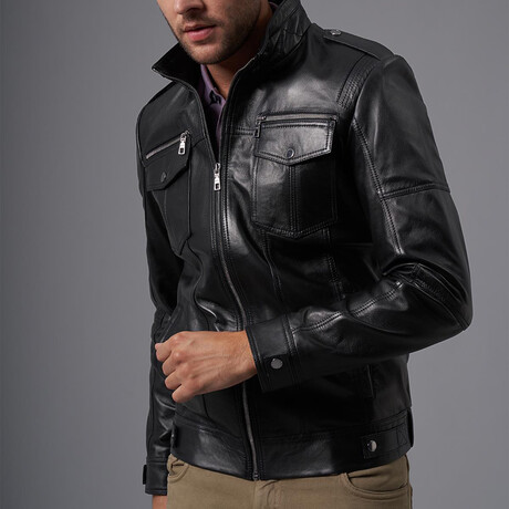 Andre Leather Jacket // Black (S)