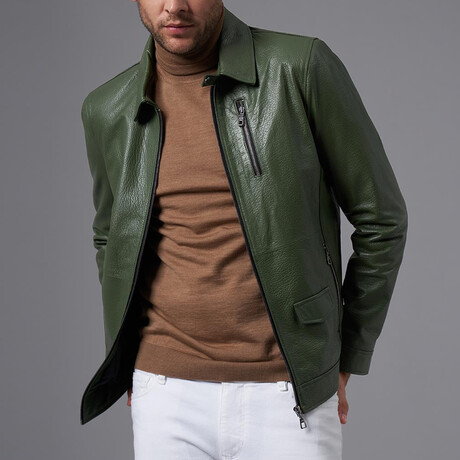 Martin Leather Jacket // Green (S)