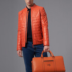 Kolby Leather Jacket // Orange (L)