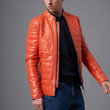 Kolby Leather Jacket // Orange (S)