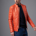 Kolby Leather Jacket // Orange (L)