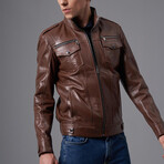 Lucian Leather Jacket // Brown (S)