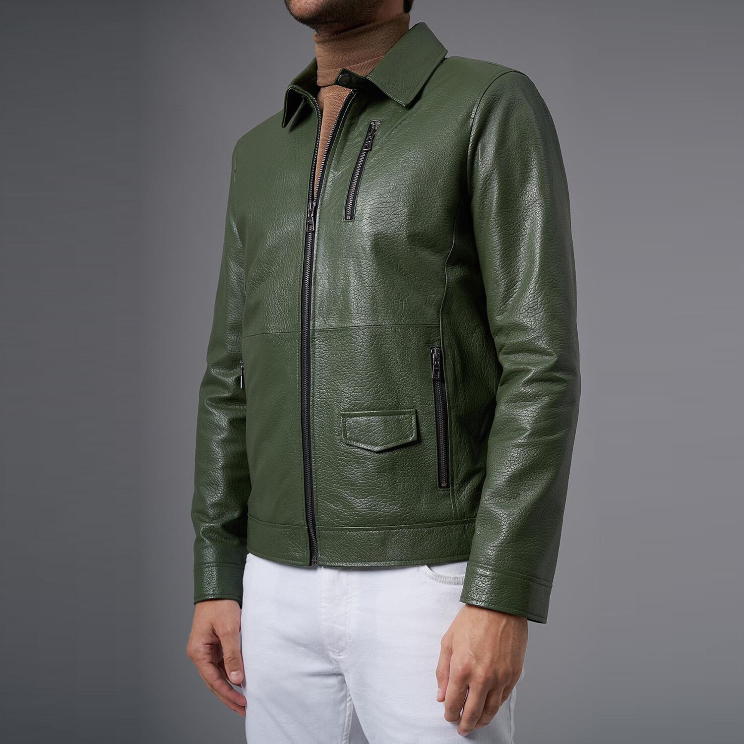 Martin Leather Jacket // Green (S) - Deri Company - Touch of Modern