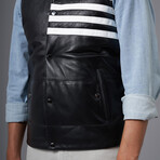 Tristen Leather Vest // Black (XL)