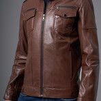 Lucian Leather Jacket // Brown (S)