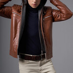 Perrt Leather Jacket // Tobacco (L)