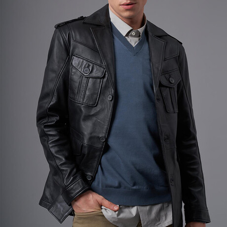 Bronson Leather Jacket // Black (S)