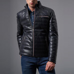 Ryker Leather Jacket // Navy Blue (M)