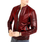 Jonathan Leather Jacket // Claret Red (S)