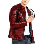 Jonathan Leather Jacket // Claret Red (S)