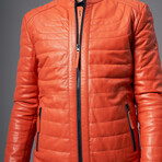 Kolby Leather Jacket // Orange (L)