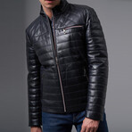 Ryker Leather Jacket // Navy Blue (M)