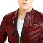 Jonathan Leather Jacket // Claret Red (S)