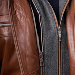 Perrt Leather Jacket // Tobacco (L)