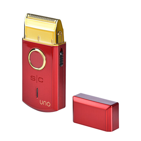 Uno // Travel Sized Rechargeable Single Foil Shaver // Red