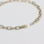 Solid 10K Two-Tone Gold Anchor Chain Bracelet // 4.5mm // Yellow + White