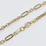 Solid 10K Gold 1+1 Anchor Chain Bracelet // 3.5mm // Yellow