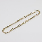 Solid 10K Gold 1+1 Anchor Chain Bracelet // 3.5mm // Yellow