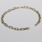 Solid 10K Two-Tone Gold Anchor Chain Bracelet // 4.5mm // Yellow + White