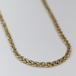 Solid 10K Gold Spiga Wheat Chain Necklace // 5.5mm // Yellow Gold (22"// 17.7g)