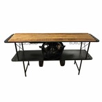 Black Metal Mango Wood Aeroplane Bar Counter