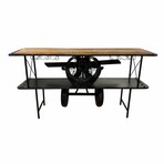 Black Metal Mango Wood Aeroplane Bar Counter