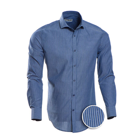 Oscar Slim Fit Shirt // Blue (Small)