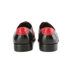 Brogue Contrast Dress Shoe // Black + Red (Size 8)