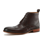 Lace-Up Brogue Dress Boot // Dark Brown (Size 8)