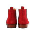 Pull-On Chelsea Gore Dress Boot // Red Suede (Size 8)