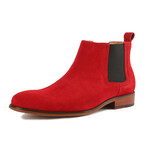 Pull-On Chelsea Gore Dress Boot // Red Suede (Size 8)