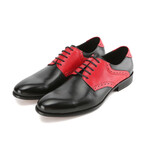 Brogue Contrast Dress Shoe // Black + Red (Size 8)