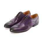 Brogue Wingtip Medallion Dress Shoe // Purple (Size 8)
