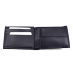 Gucci // Micro Guccissima Logo Leather Trifold Wallet // Navy