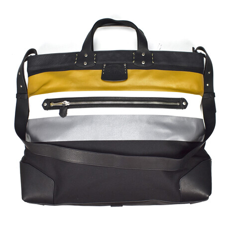 Ghurka // Web Stripe Larsen Bag // Black