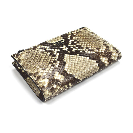 Tom Ford // Exotic Python Double Zip Wallet // Beige