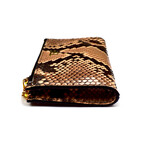 Tom Ford // Exotic Python Double Zip Wallet // Blush