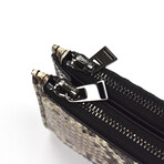 Tom Ford // Exotic Python Double Zip Wallet // Beige