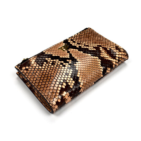 Tom Ford // Exotic Python Double Zip Wallet // Blush