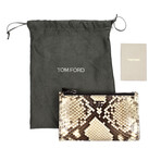 Tom Ford // Exotic Python Double Zip Wallet // Beige