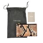 Tom Ford // Exotic Python Double Zip Wallet // Blush