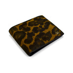 Tom Ford // Leopard Print Logo Bifold Wallet // Brown