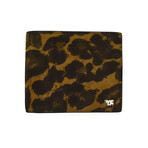 Tom Ford // Leopard Print Logo Bifold Wallet // Brown